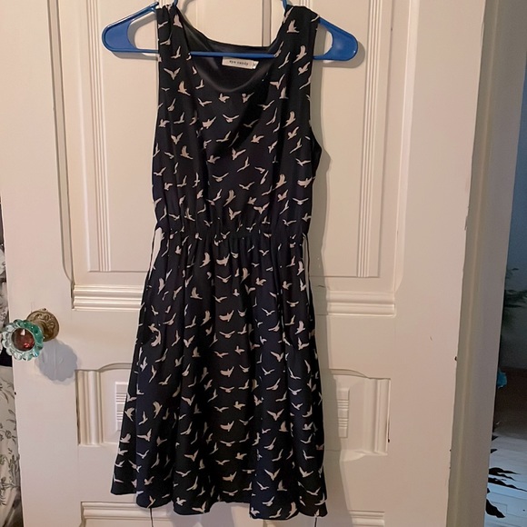 Dark Navy Bird Summer Dress - Picture 1 of 3